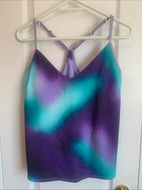Nike Aurora-Print tankini in Purple and Teal